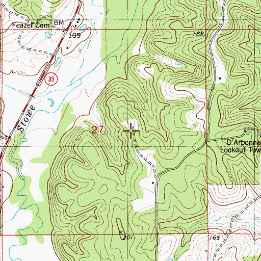 Topographic Map of Stowe Creek Gas Field, LA