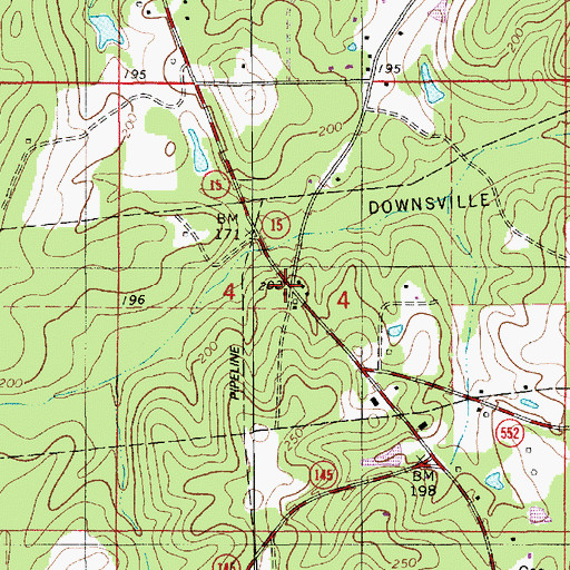 Topographic Map of Terrills, LA