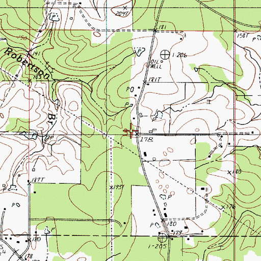 Topographic Map of Alpha Gas Field, LA