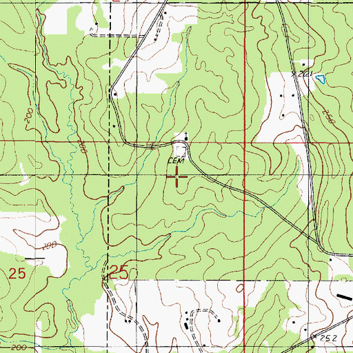 Topographic Map of Clear Springs Cemetery, LA