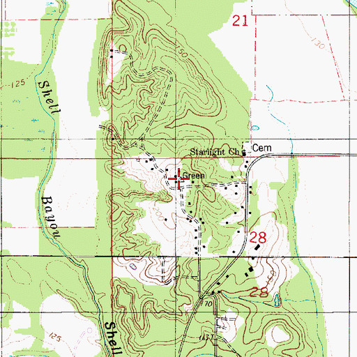 Topographic Map of Couchanda Hill, LA