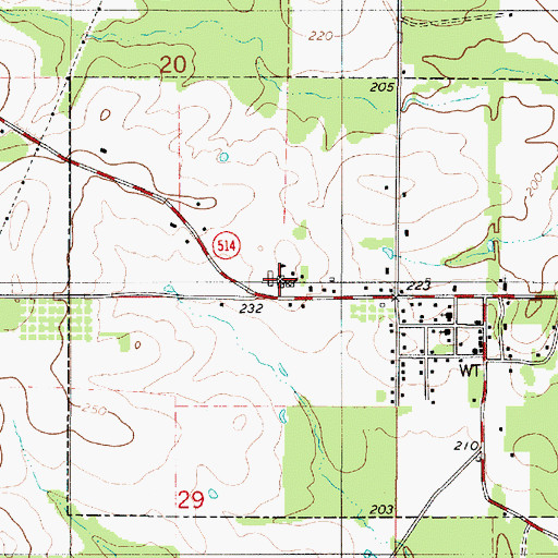 Topographic Map of Hall Summit School (historical), LA