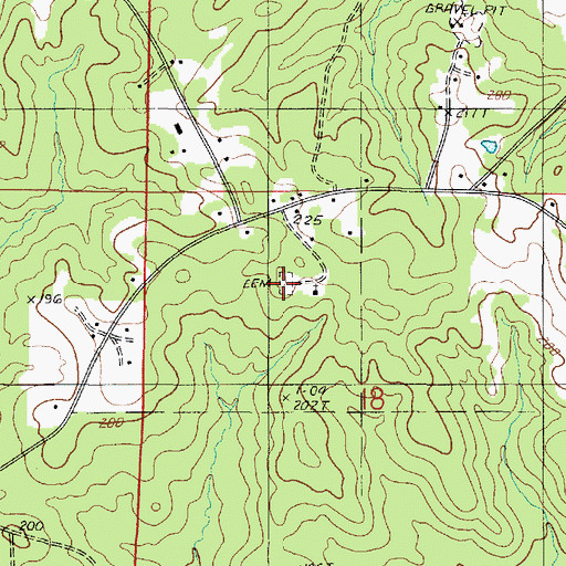 Topographic Map of Hickory Grove Cemetery, LA