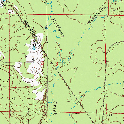 Topographic Map of Singleton Creek, AR