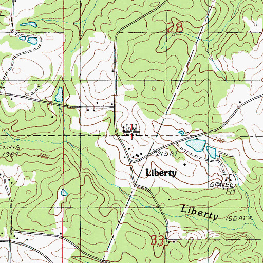 Topographic Map of Liberty Cemetery, LA