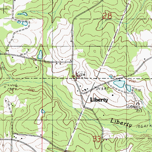 Topographic Map of Liberty Church, LA
