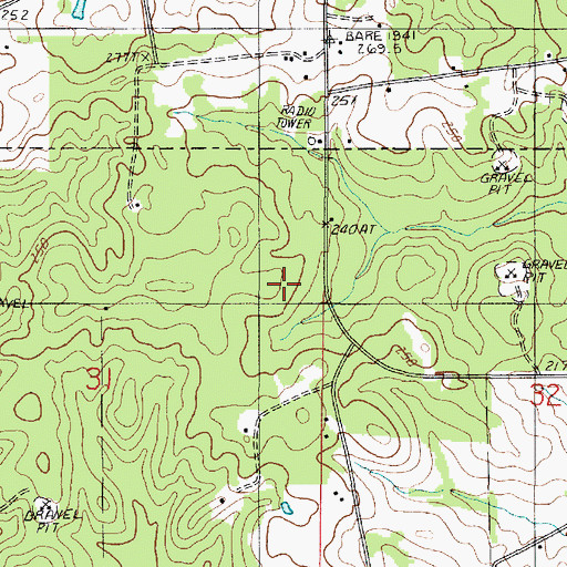Topographic Map of Liberty Gas Field, LA