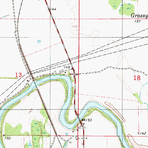 Topographic Map of Loggy Bayou, LA
