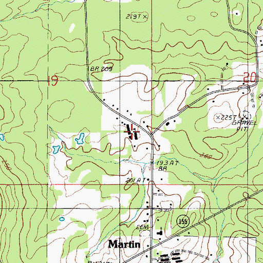 Topographic Map of Martin High School, LA