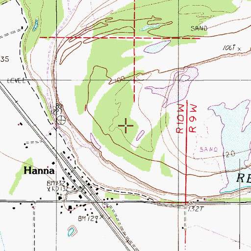 Topographic Map of Red Oak Oil and Gas Field, LA