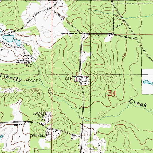 Topographic Map of Thomas-Wren Cemetery, LA