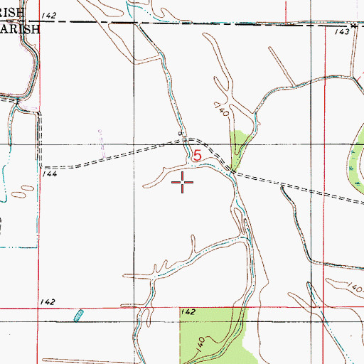 Topographic Map of Thorn Lake Gas Field, LA