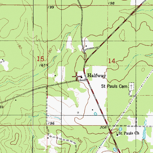 Topographic Map of Wesley Chapel Cemetery, LA