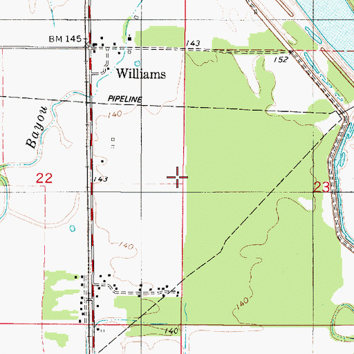 Topographic Map of Williams Gas Field, LA