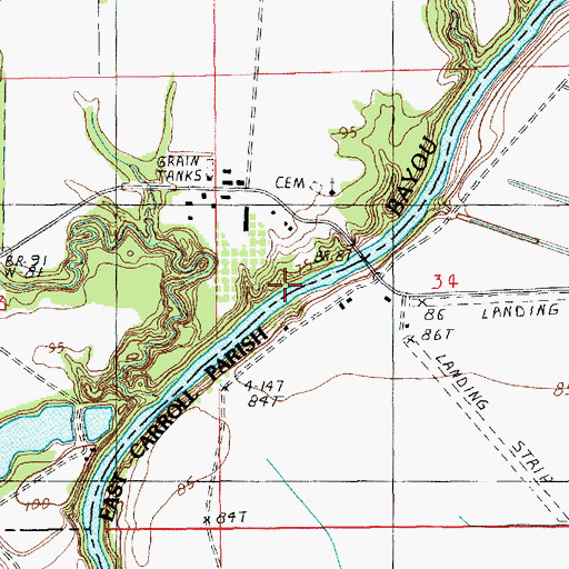 Topographic Map of Epps Landing, LA