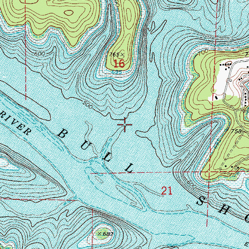 Topographic Map of Sister Creek, AR