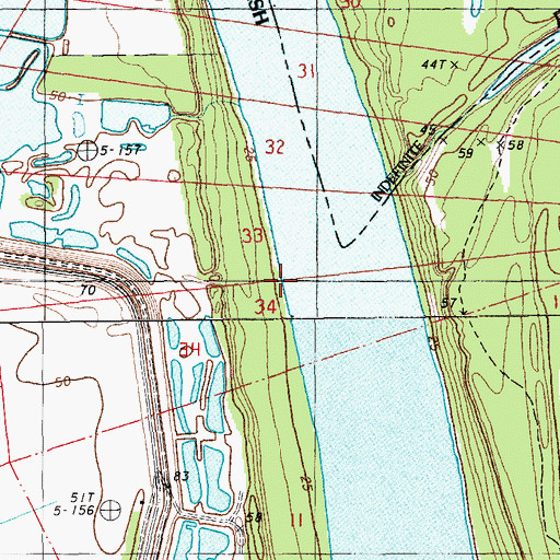 Topographic Map of Ashley Landing, LA