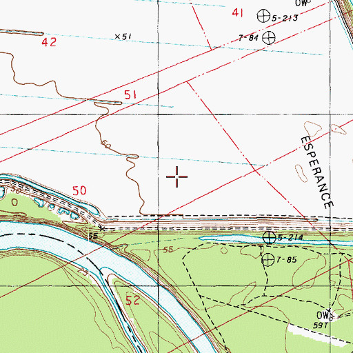 Topographic Map of Ashley Plantation, LA