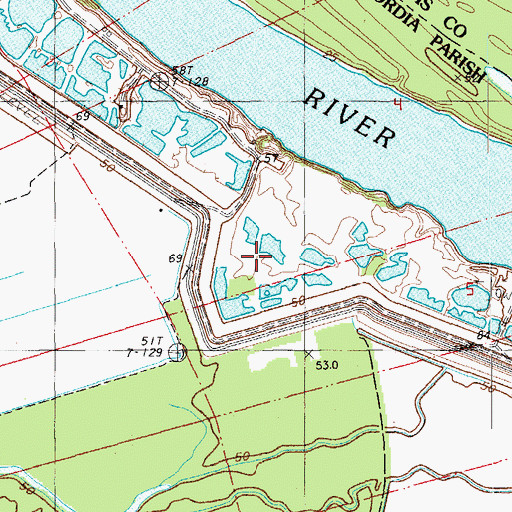 Topographic Map of Brabston Crevasse, LA