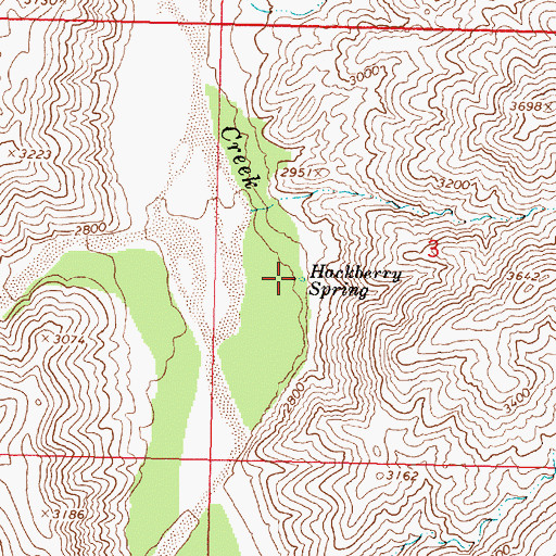 Topographic Map of Hackberry Spring, AZ