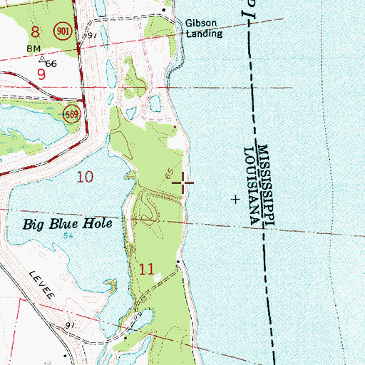 Topographic Map of Gibson Revetment, LA