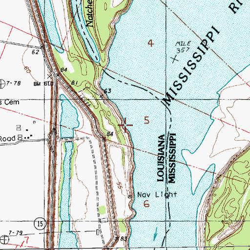 Topographic Map of Jeffries Landing, LA