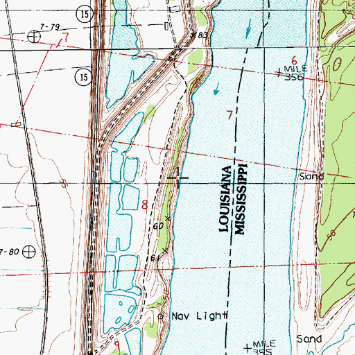 Topographic Map of Moro Landing, LA