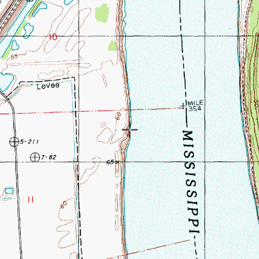 Topographic Map of Morville Landing, LA