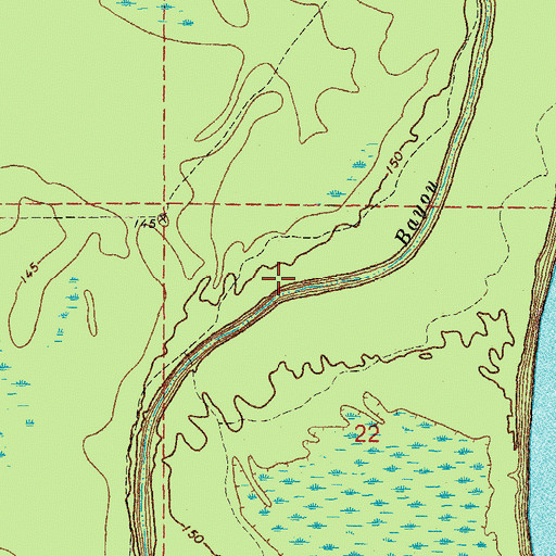 Topographic Map of Sixmile Bayou, AR