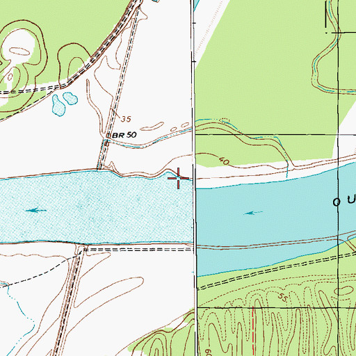 Topographic Map of North Bank Revetment, LA