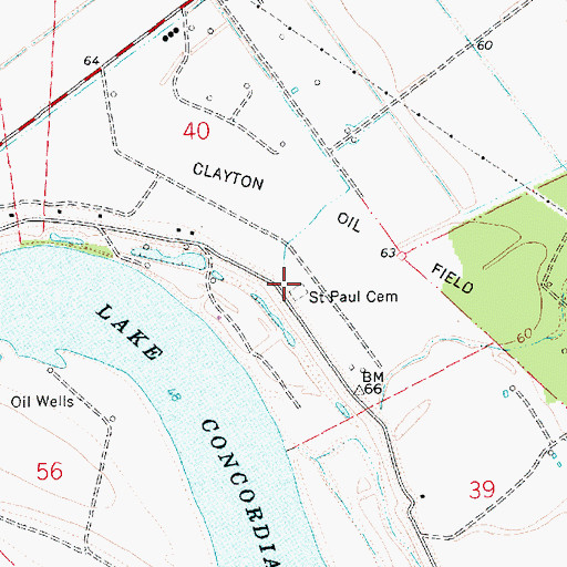 Topographic Map of Saint Pauls Church (historical), LA