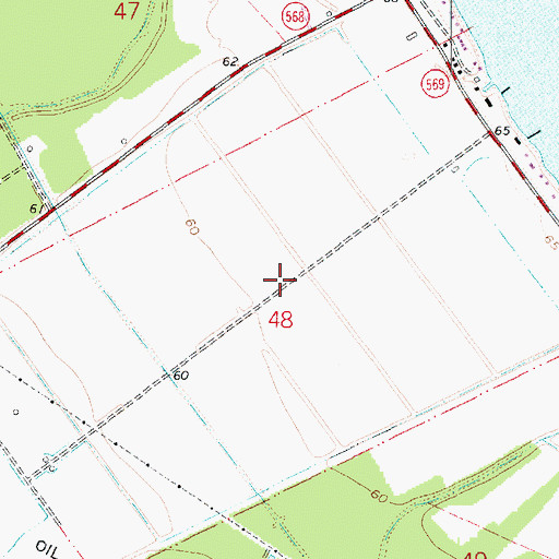 Topographic Map of Spokane Plantation, LA