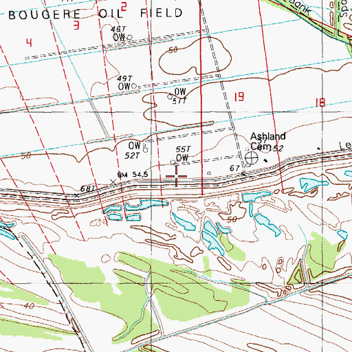 Topographic Map of Sunflower Church (historical), LA
