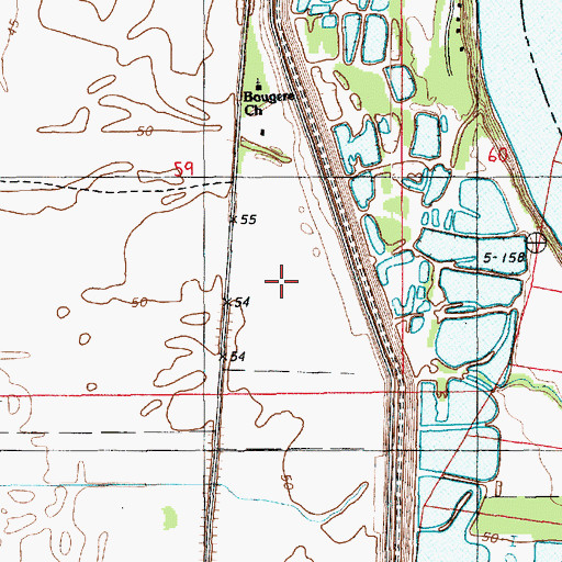 Topographic Map of Surgent Ashley Plantation, LA