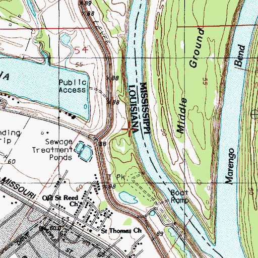 Topographic Map of Sycamore Landing, LA