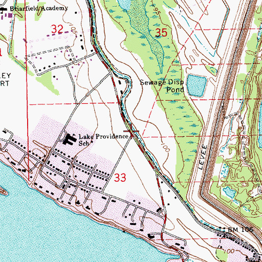 Topographic Map of Arlington, LA