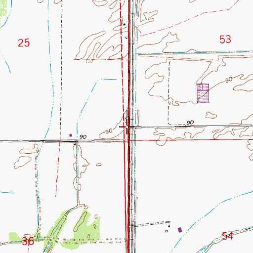 Topographic Map of Bomer, LA