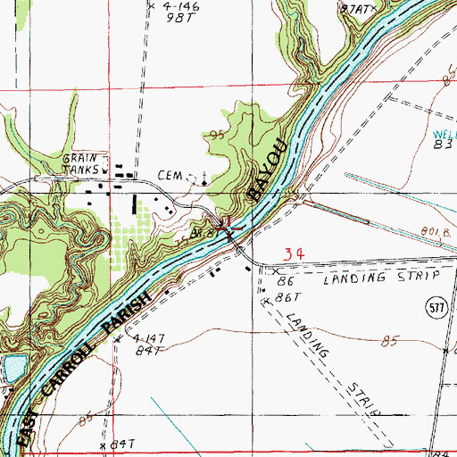 Topographic Map of Epps Ferry (historical), LA