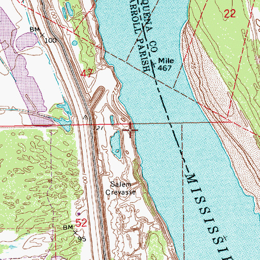 Topographic Map of Goodrich Revetment, LA