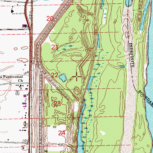 Topographic Map of Hagerman Break, LA