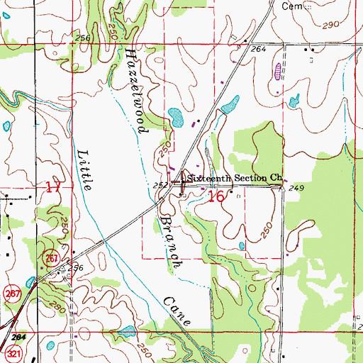 Topographic Map of Sixteenth Section Church, AR
