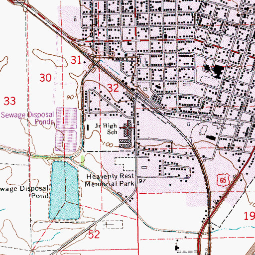 Topographic Map of Lake Providence Junior High School, LA