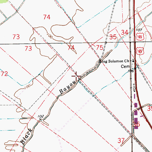 Topographic Map of Little King Solomon Church (historical), LA