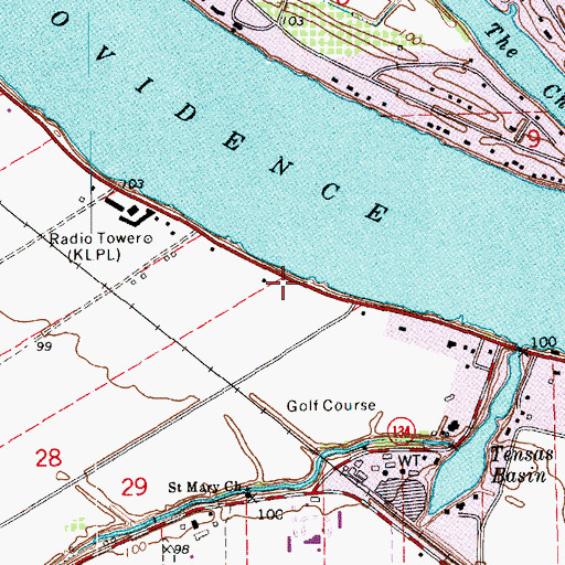 Topographic Map of Mount Lebanon Church (historical), LA