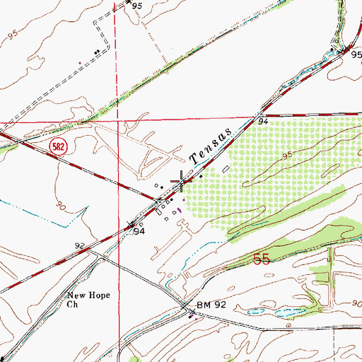 Topographic Map of Olivedell Plantation, LA