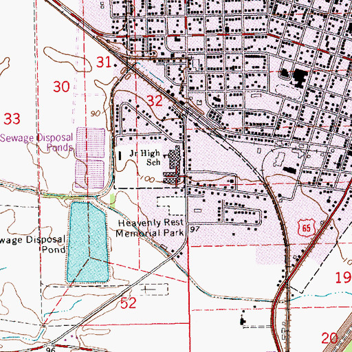 Topographic Map of Southside Elementary School, LA