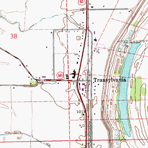 Topographic Map of Transylvania Elementary School (historical), LA