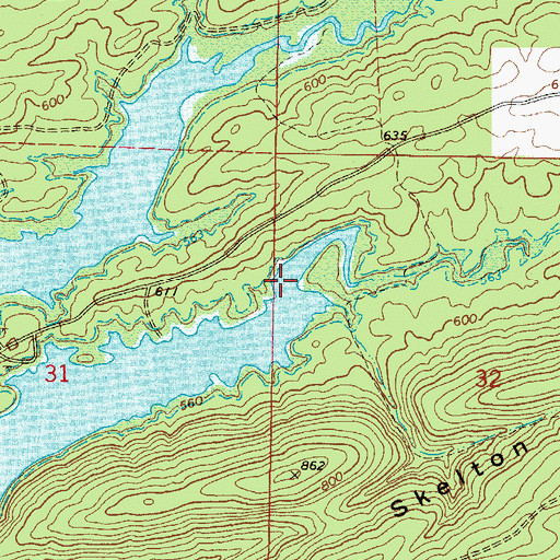 Topographic Map of Skelton Creek, AR