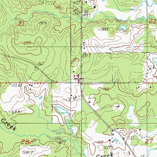Topographic Map of Pine Grove School (historical), LA