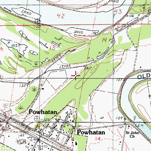 Topographic Map of Powhatan Gas Field, LA